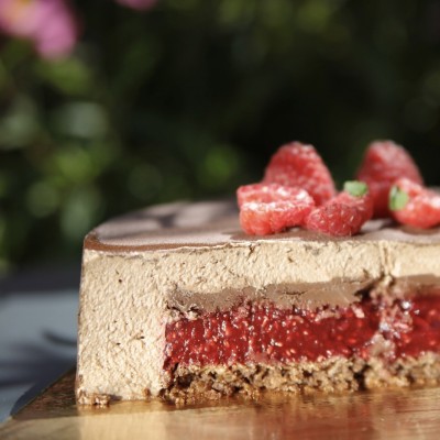 Coeur framboise – Entremets chocolat framboise | Véronique Derennes