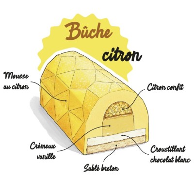 Bûche citron Artisanale | Véronique DERENNES – Noël 2025