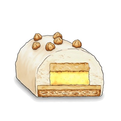 Bûche Vanille-Cacahuètes Artisanale | Véronique DERENNES – Noël 2025